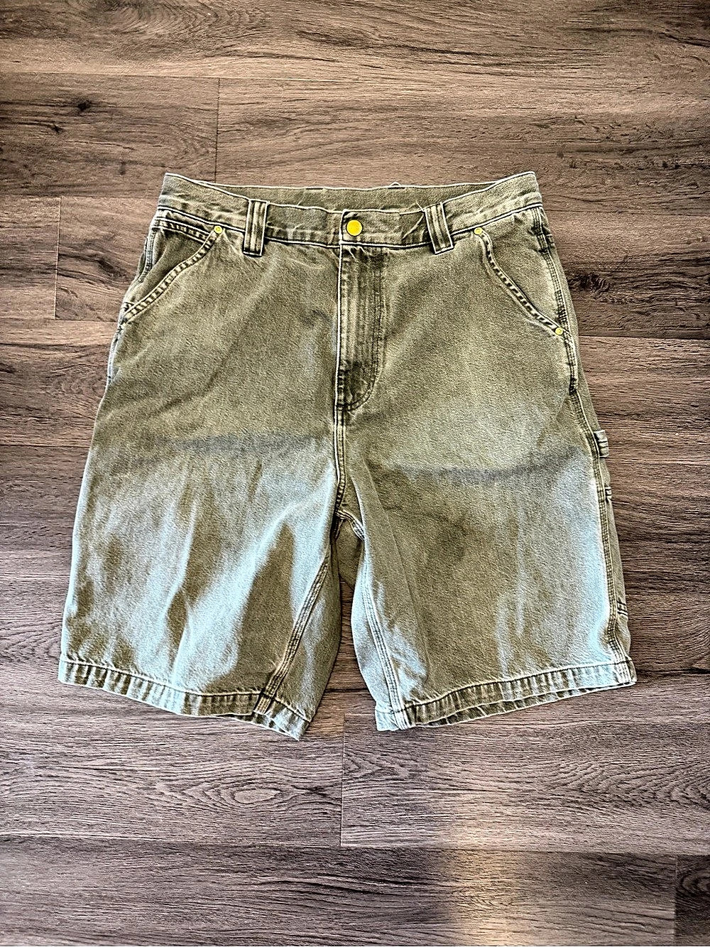 Carhart WIP Nash Single Knee Long Short Cargo Shorts in Green Size Medium Like N